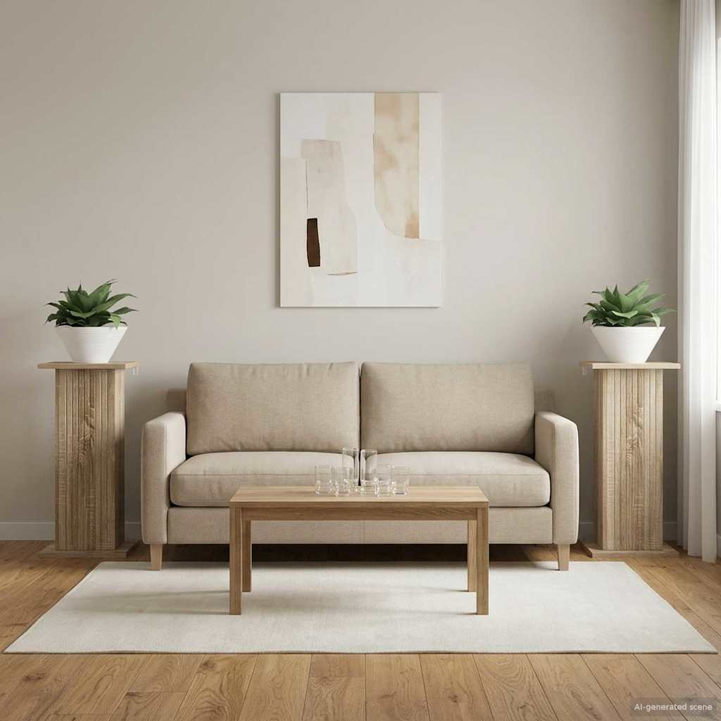 vidaXL Plant Stand 2 pcs Sonoma Oak 30.5 x 30 x 60.5 cm