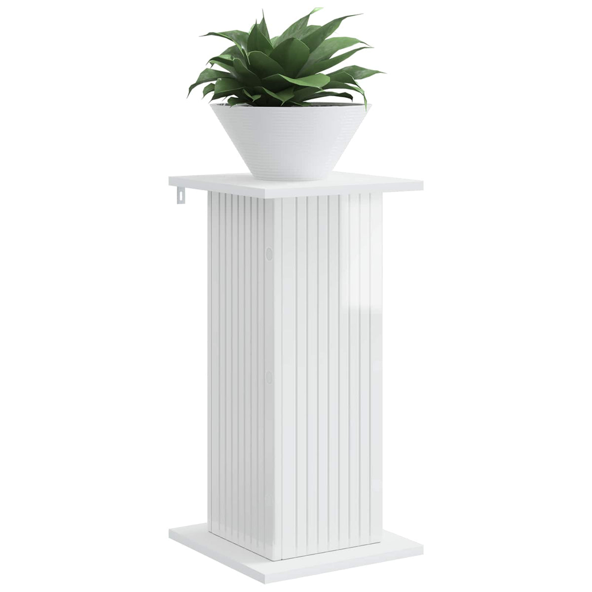 vidaXL Plant Stand High Gloss White 30.5 x 30 x 60.5 cm