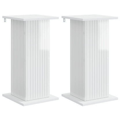 vidaXL Plant Stand 2 pcs High Gloss White 30.5 x 30 x 60.5 cm
