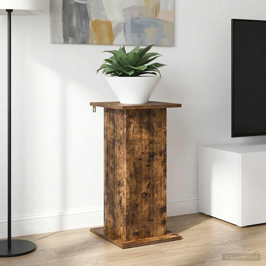 vidaXL Plant Stand Smoked Oak 30.5 x 30 x 60.5 cm Engineered Wood