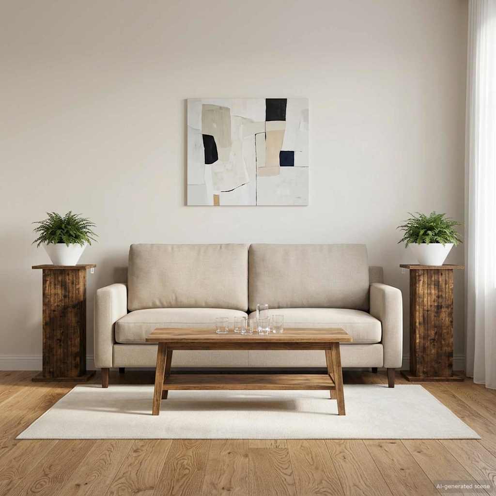 vidaXL Plant Stand 2 pcs Smoked Oak 30.5 x 30 x 60.5 cm