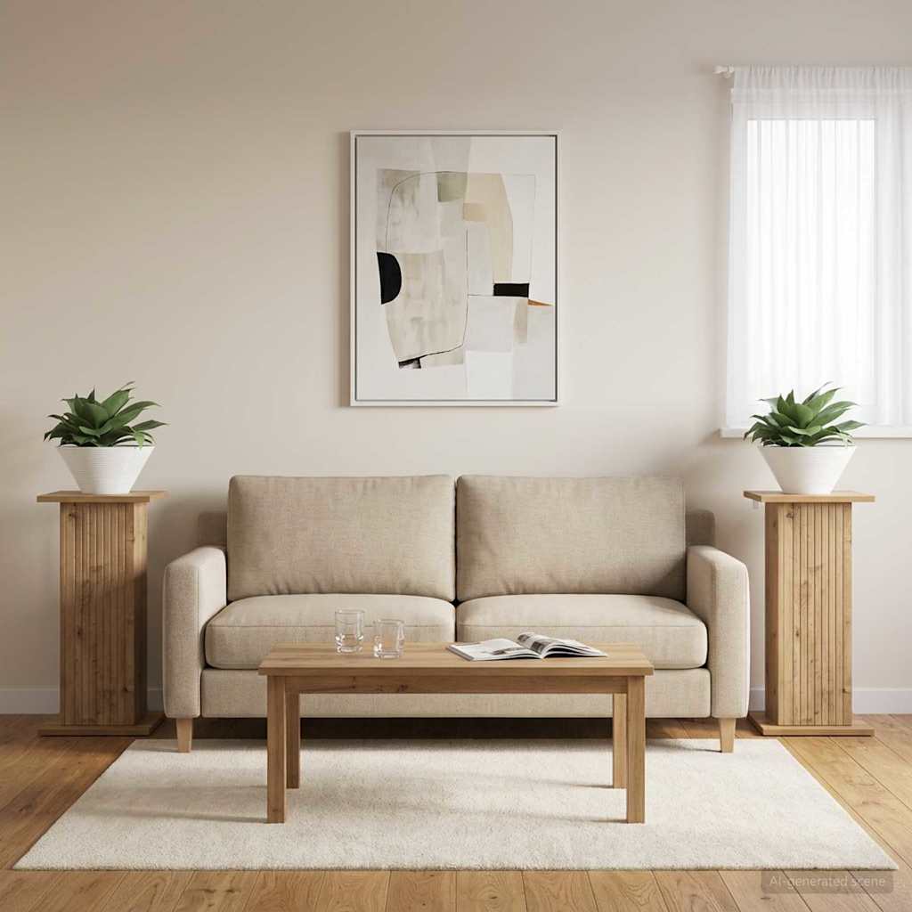 vidaXL Plant Stand 2 pcs Artisan Oak 30.5 x 30 x 60.5 cm
