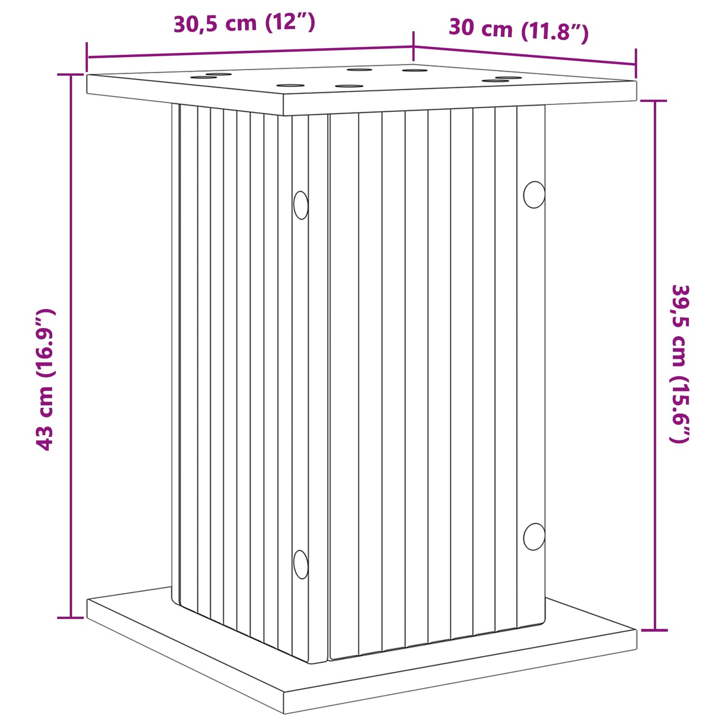 vidaXL Plant Stand 2 pcs White 30.5 x 30 x 43 cm Engineered Wood