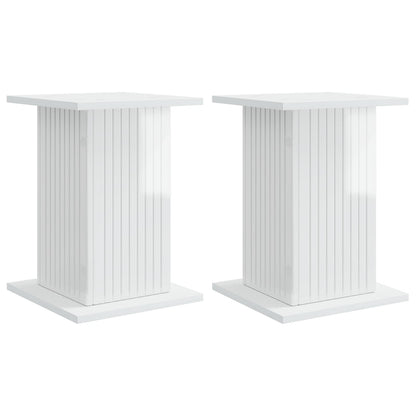 vidaXL Plant Stand 2 pcs High Gloss White 30.5 x 30 x 43 cm