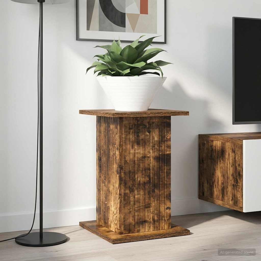 vidaXL Plant Stand 2 pcs Smoked Oak 30.5 x 30 x 43 cm Engineered Wood