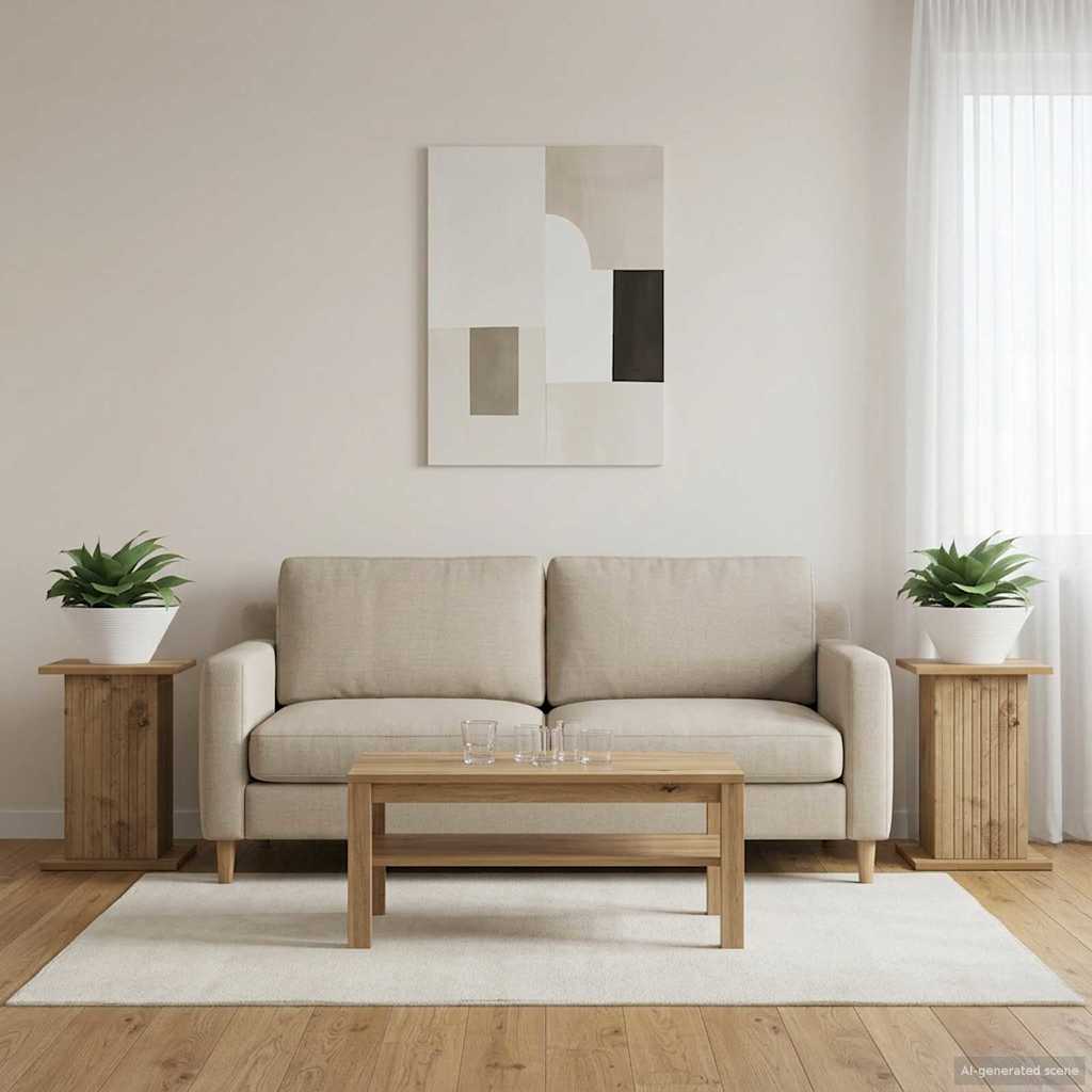 vidaXL Plant Stand 2 pcs Artisan Oak 30.5 x 30 x 43 cm Engineered Wood