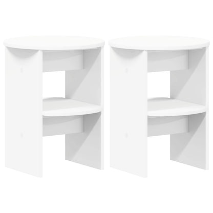 vidaXL Side Cabinet 2 pcs White Ø40 x 50 cm Engineered Wood