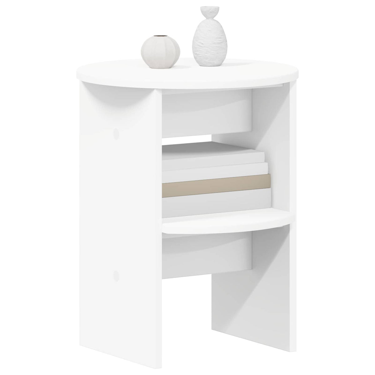 vidaXL Side Cabinet 2 pcs White Ø40 x 50 cm Engineered Wood