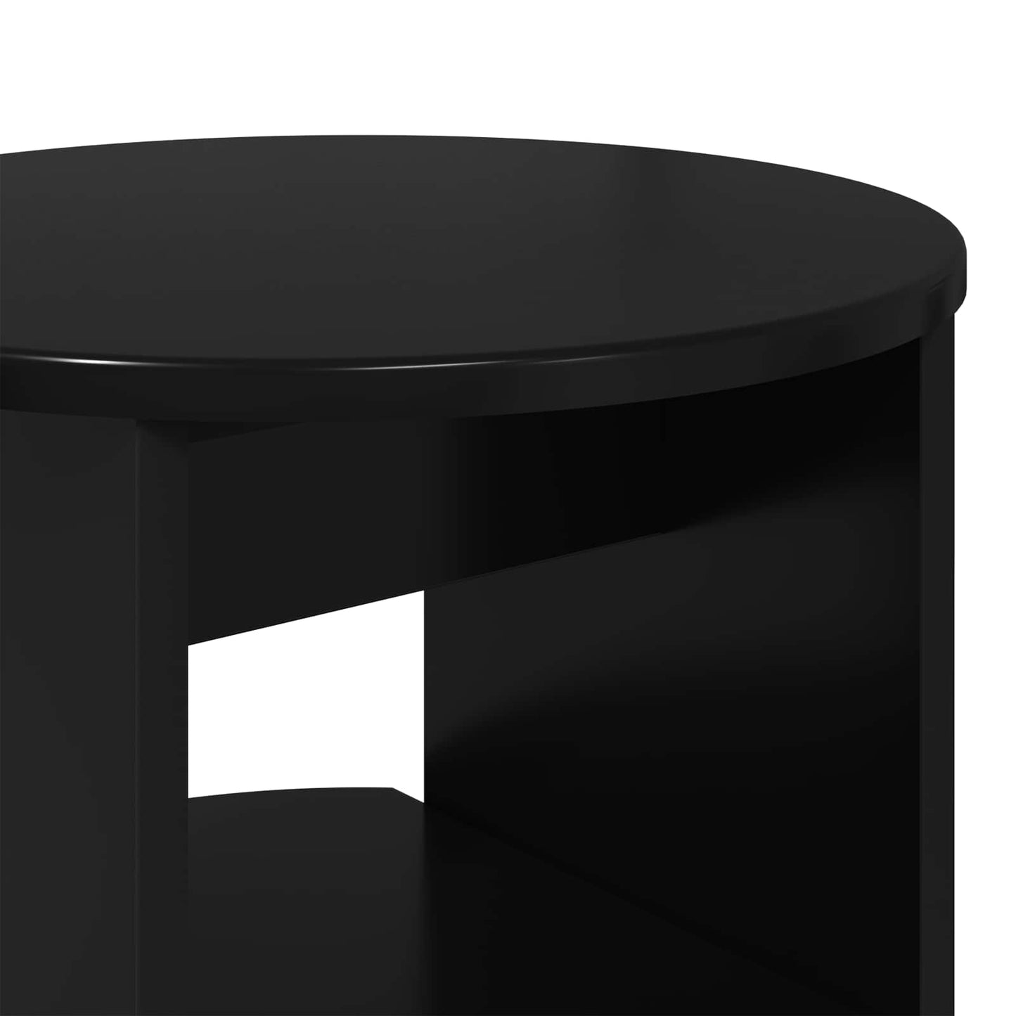 vidaXL Side Cabinet 2 pcs Black Ø40 x 50 cm Engineered Wood