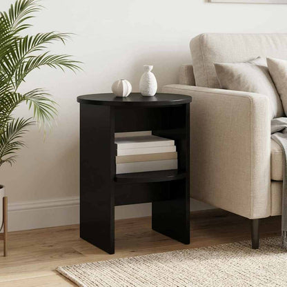 vidaXL Side Cabinet 2 pcs Black Ø40 x 50 cm Engineered Wood
