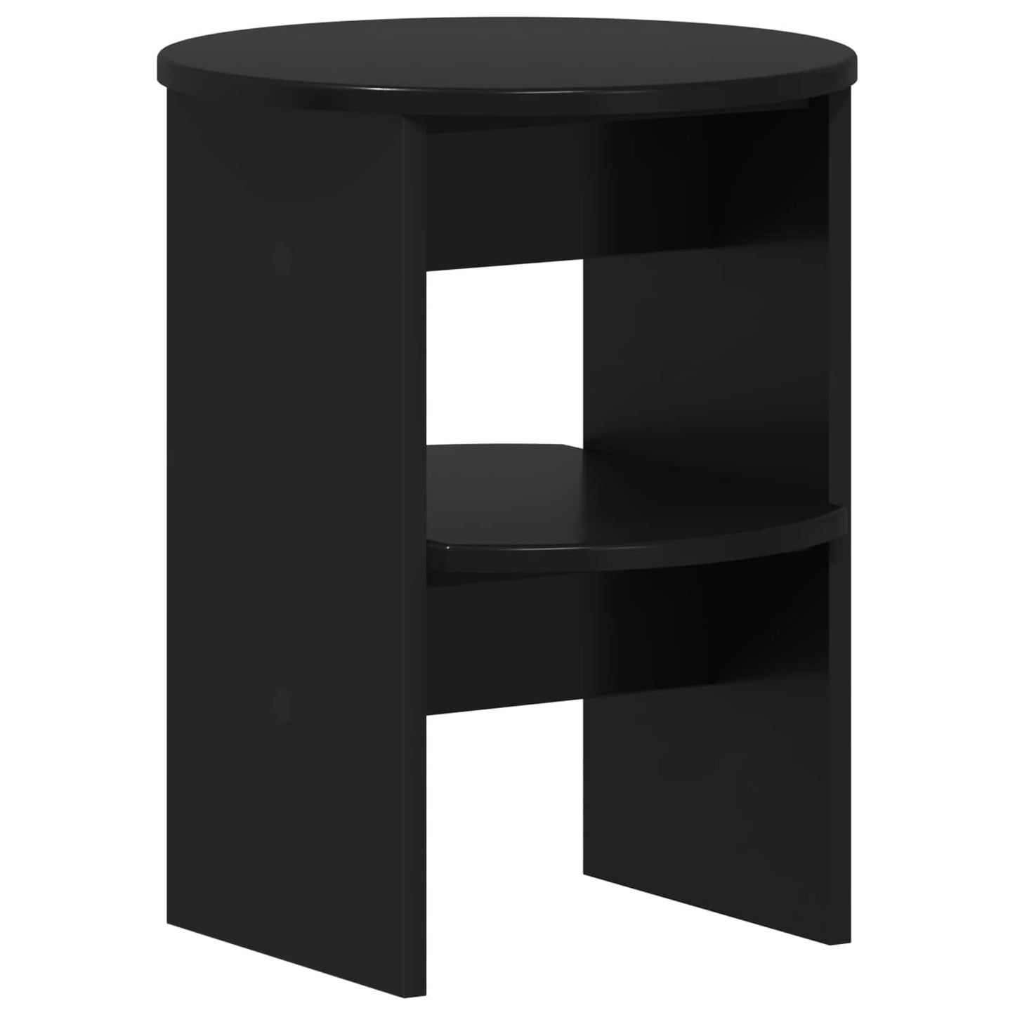 vidaXL Side Cabinet 2 pcs Black Ø40 x 50 cm Engineered Wood