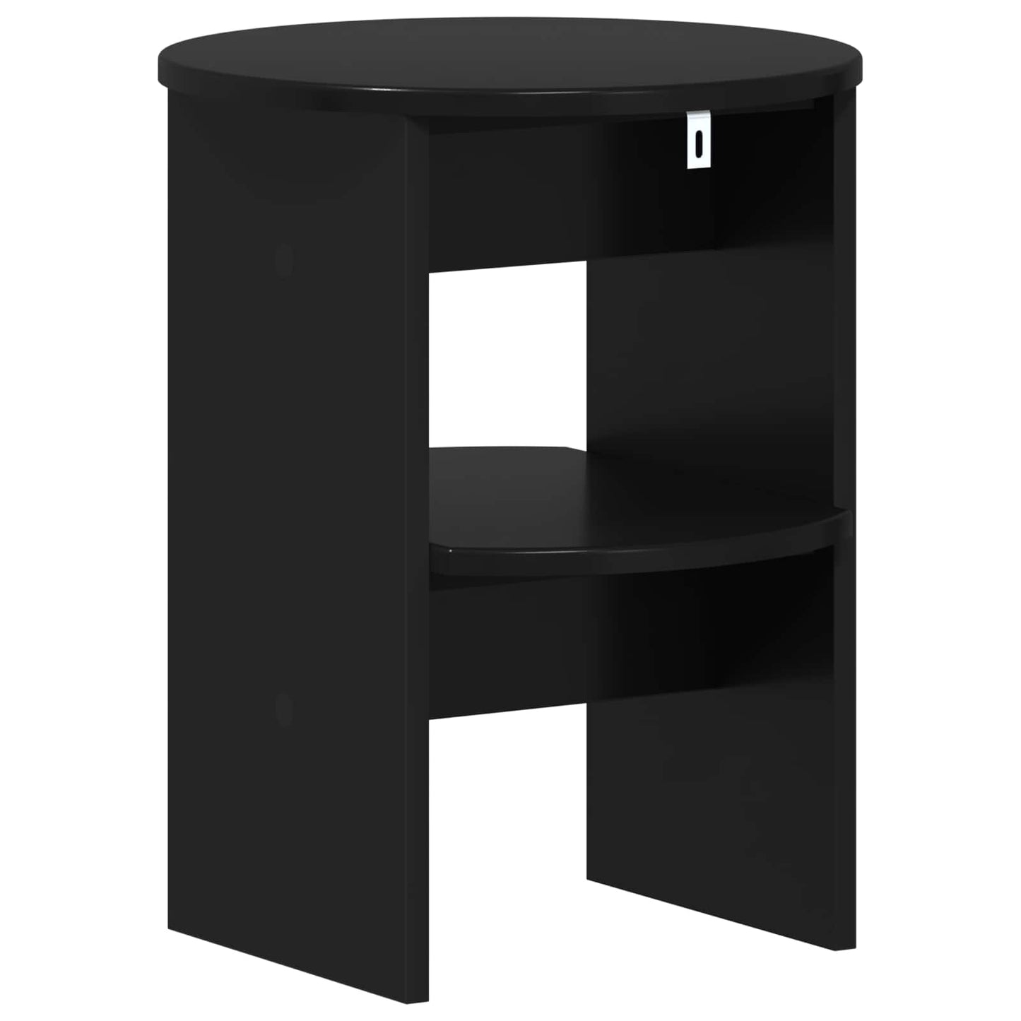 vidaXL Side Cabinet 2 pcs Black Ø40 x 50 cm Engineered Wood