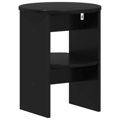 vidaXL Side Cabinet 2 pcs Black Ø40 x 50 cm Engineered Wood