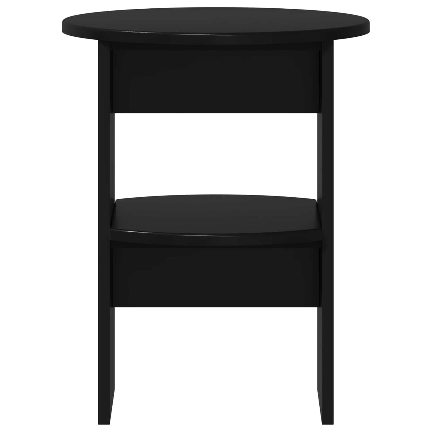 vidaXL Side Cabinet 2 pcs Black Ø40 x 50 cm Engineered Wood