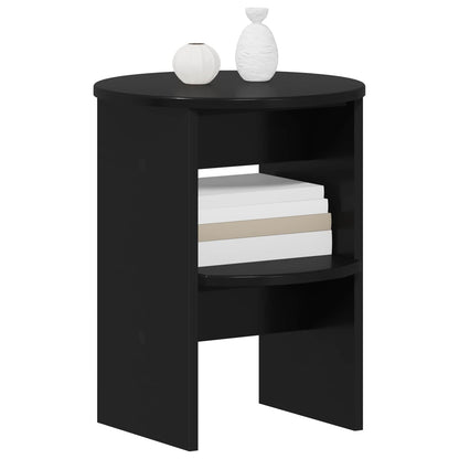 vidaXL Side Cabinet 2 pcs Black Ø40 x 50 cm Engineered Wood