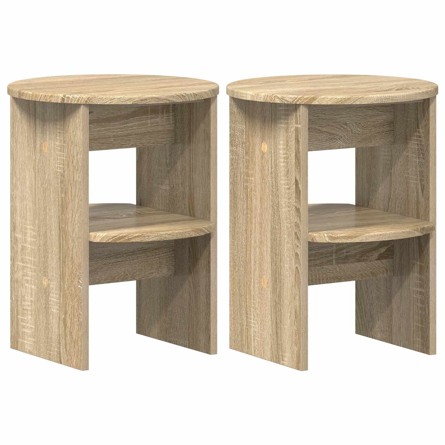 vidaXL Side Cabinet 2 pcs Sonoma Oak Ø40 x 50 cm Engineered Wood