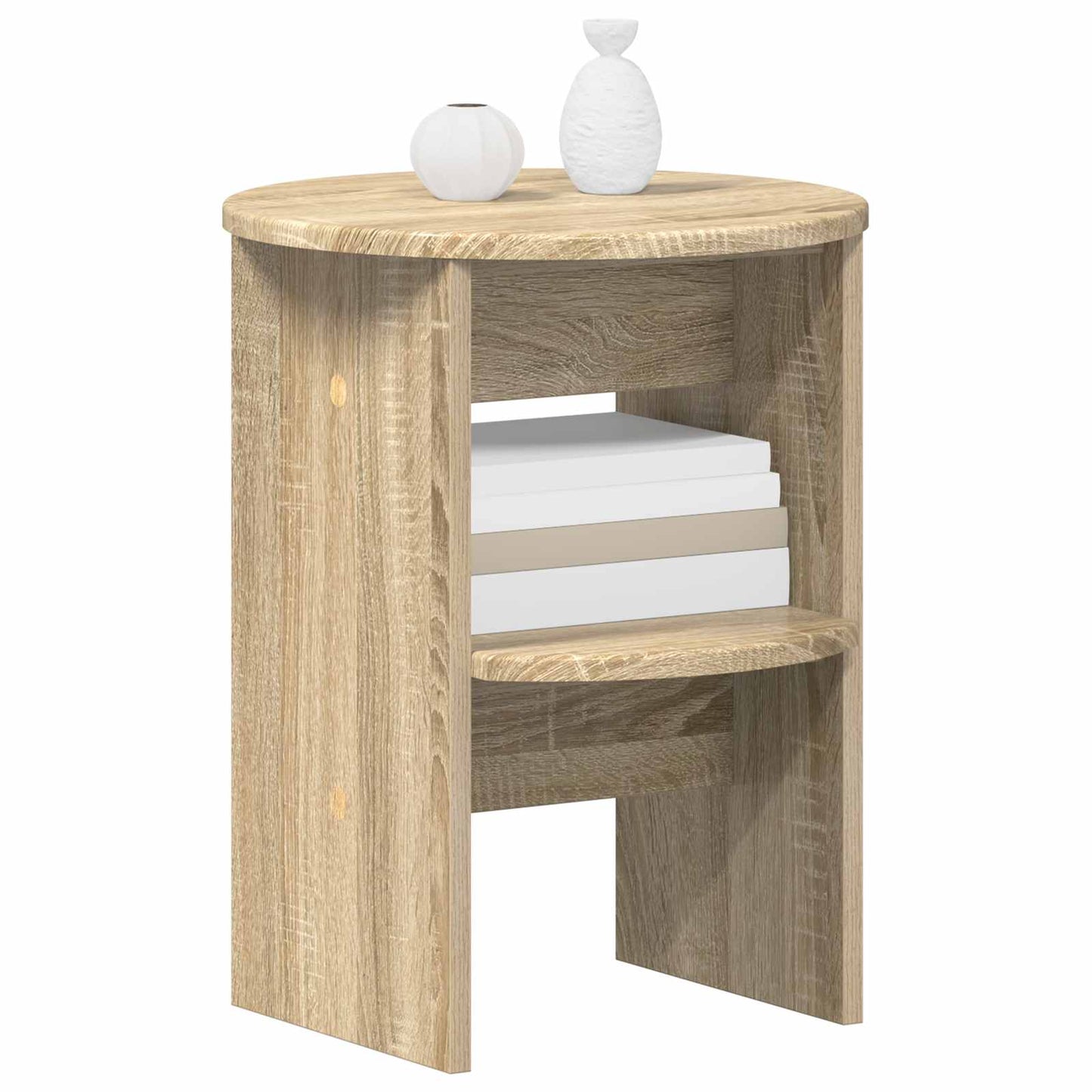 vidaXL Side Cabinet 2 pcs Sonoma Oak Ø40 x 50 cm Engineered Wood