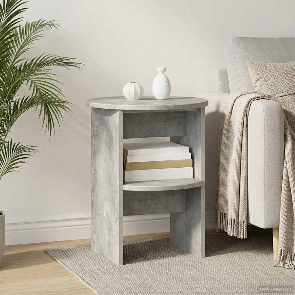 vidaXL Side Cabinet Concrete Grey Ø40 x 50 cm Engineered Wood