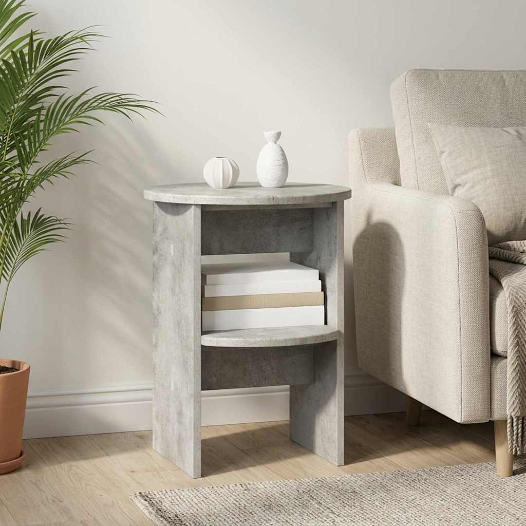 vidaXL Side Cabinet 2 pcs Concrete Grey Ø40 x 50 cm Engineered Wood