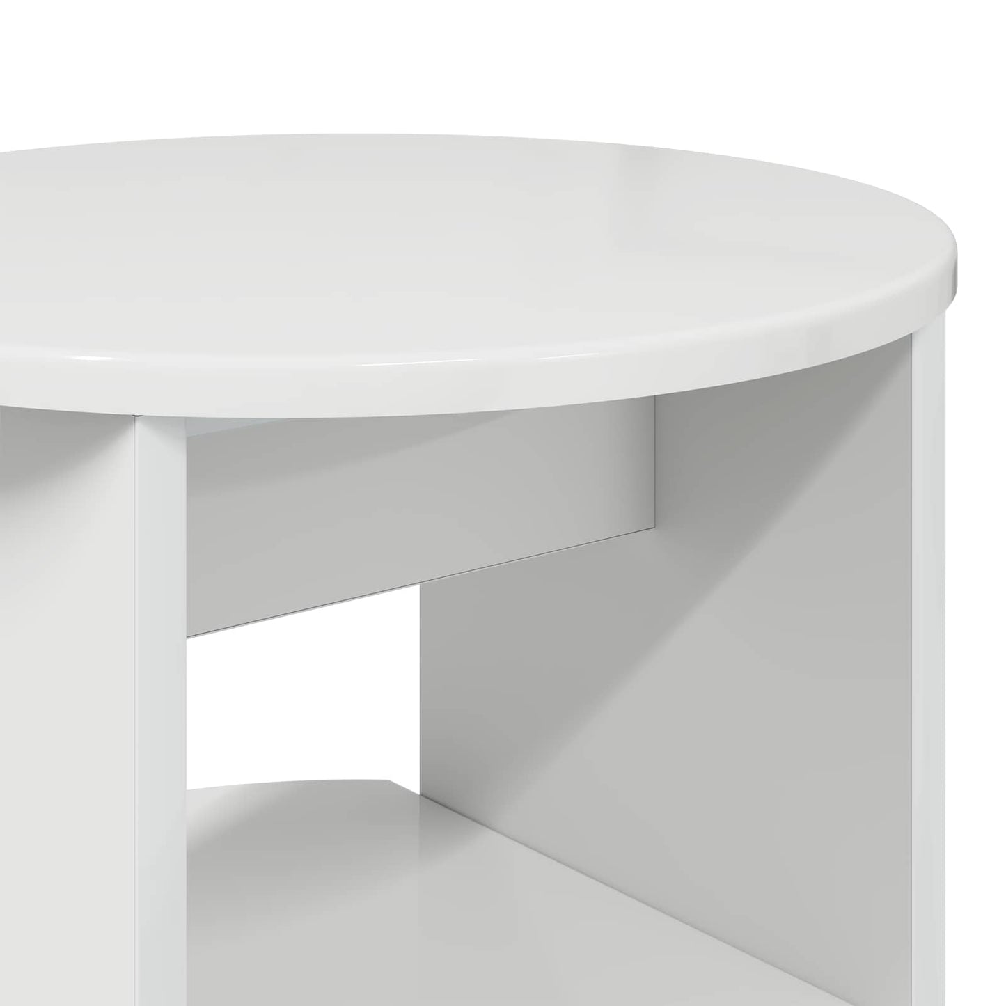 vidaXL Side Cabinet High Gloss White Ø40 x 50 cm Engineered Wood
