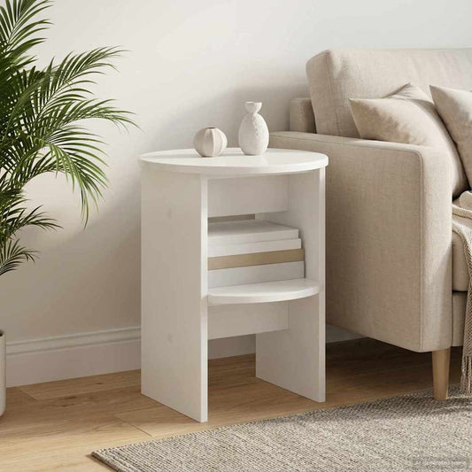 vidaXL Side Cabinet High Gloss White Ø40 x 50 cm Engineered Wood