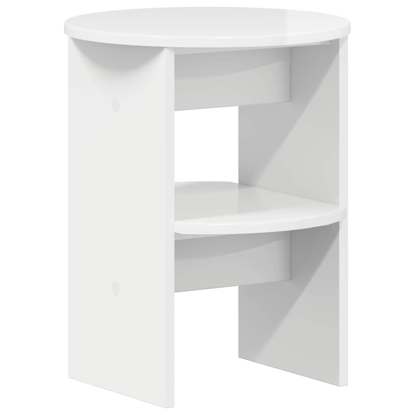 vidaXL Side Cabinet High Gloss White Ø40 x 50 cm Engineered Wood