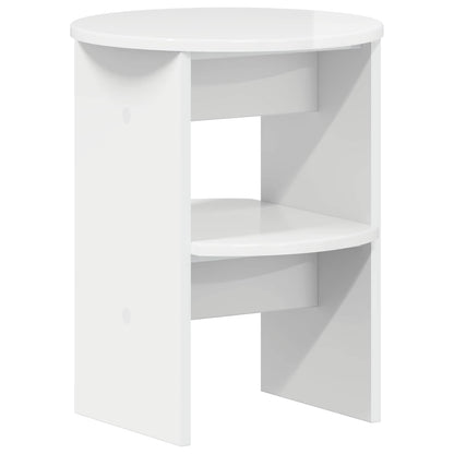 vidaXL Side Cabinet High Gloss White Ø40 x 50 cm Engineered Wood