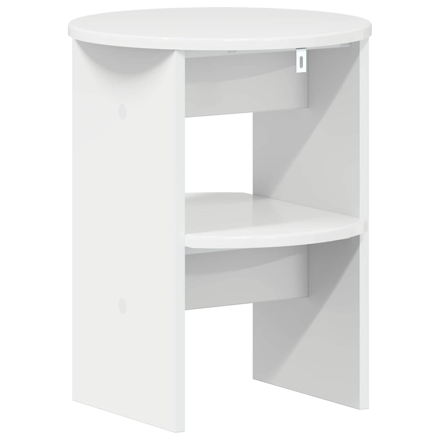 vidaXL Side Cabinet High Gloss White Ø40 x 50 cm Engineered Wood