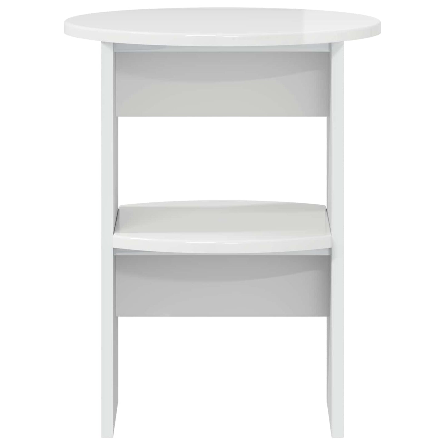 vidaXL Side Cabinet High Gloss White Ø40 x 50 cm Engineered Wood