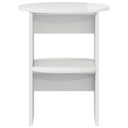 vidaXL Side Cabinet High Gloss White Ø40 x 50 cm Engineered Wood