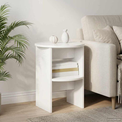 vidaXL Side Cabinet 2 pcs High Gloss White Ø40 x 50 cm Engineered Wood