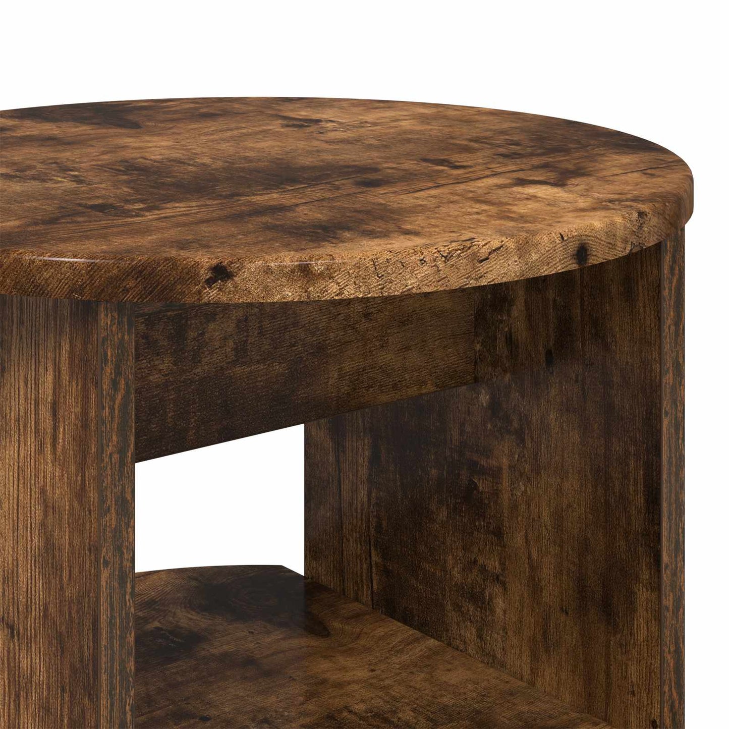vidaXL Side Cabinet 2 pcs Smoked Oak Ø40 x 50 cm Engineered Wood