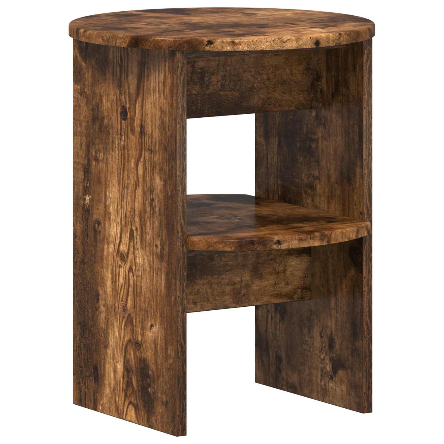 vidaXL Side Cabinet 2 pcs Smoked Oak Ø40 x 50 cm Engineered Wood