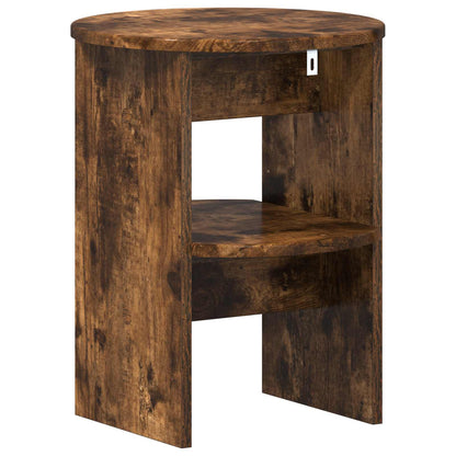 vidaXL Side Cabinet 2 pcs Smoked Oak Ø40 x 50 cm Engineered Wood