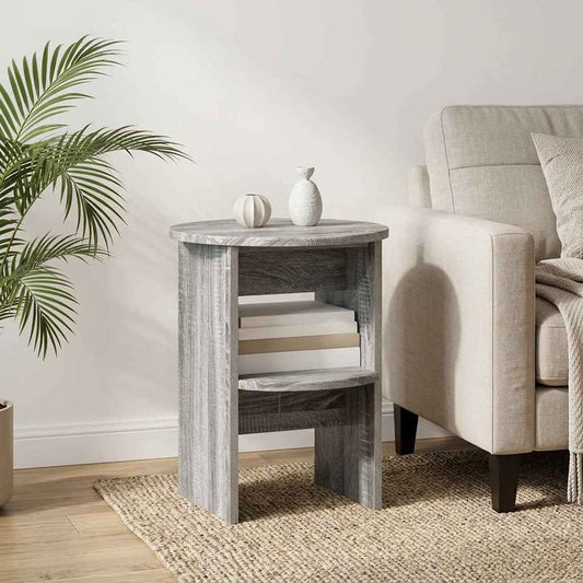 vidaXL Side Cabinet Grey Sonoma Ø40 x 50 cm Engineered Wood