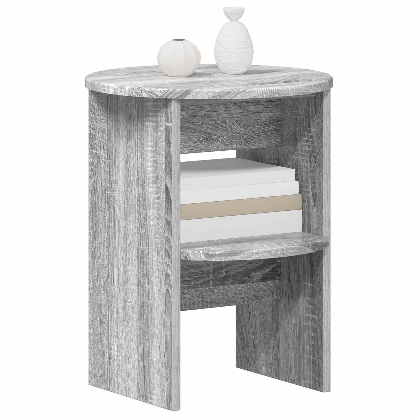 vidaXL Side Cabinet 2 pcs Grey Sonoma Ø40 x 50 cm Engineered Wood