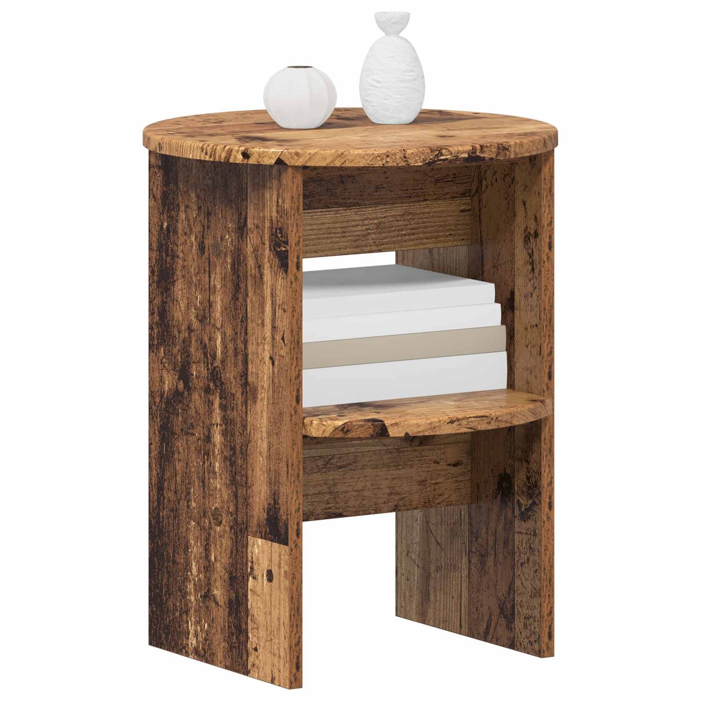 vidaXL Side Cabinet Old Wood Ø40 x 50 cm Engineered Wood