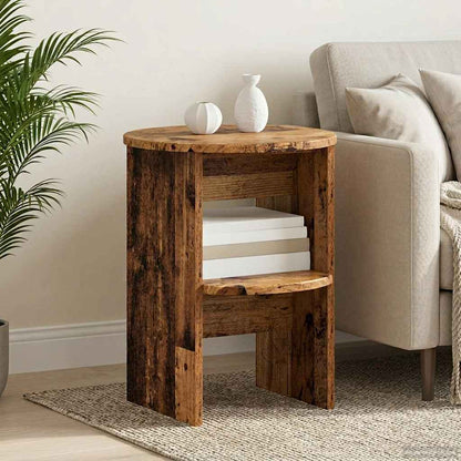 vidaXL Side Cabinet 2 pcs Old Wood Ø40 x 50 cm Engineered Wood