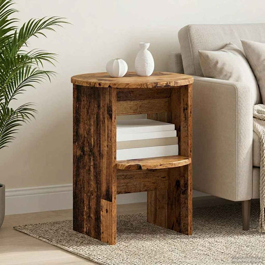 vidaXL Side Cabinet 2 pcs Old Wood Ø40 x 50 cm Engineered Wood