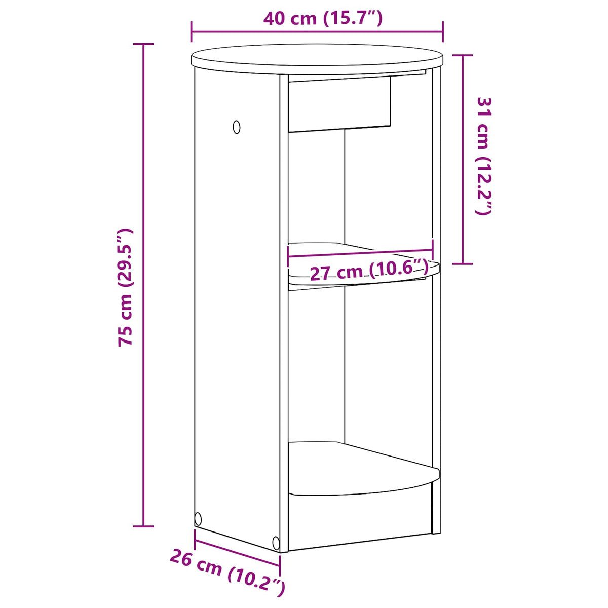 vidaXL Side Cabinet Smoked Oak 40 x 40 x 75 cm Engineered Wood