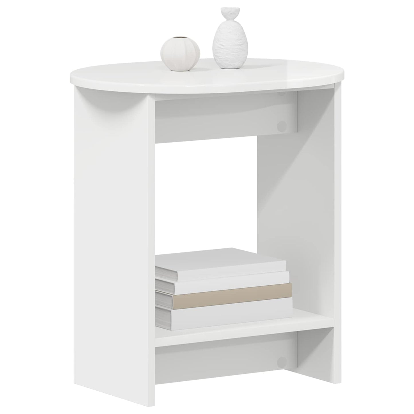 vidaXL Side Table High Gloss White 50 x 39,5 x 55 cm Engineered Wood