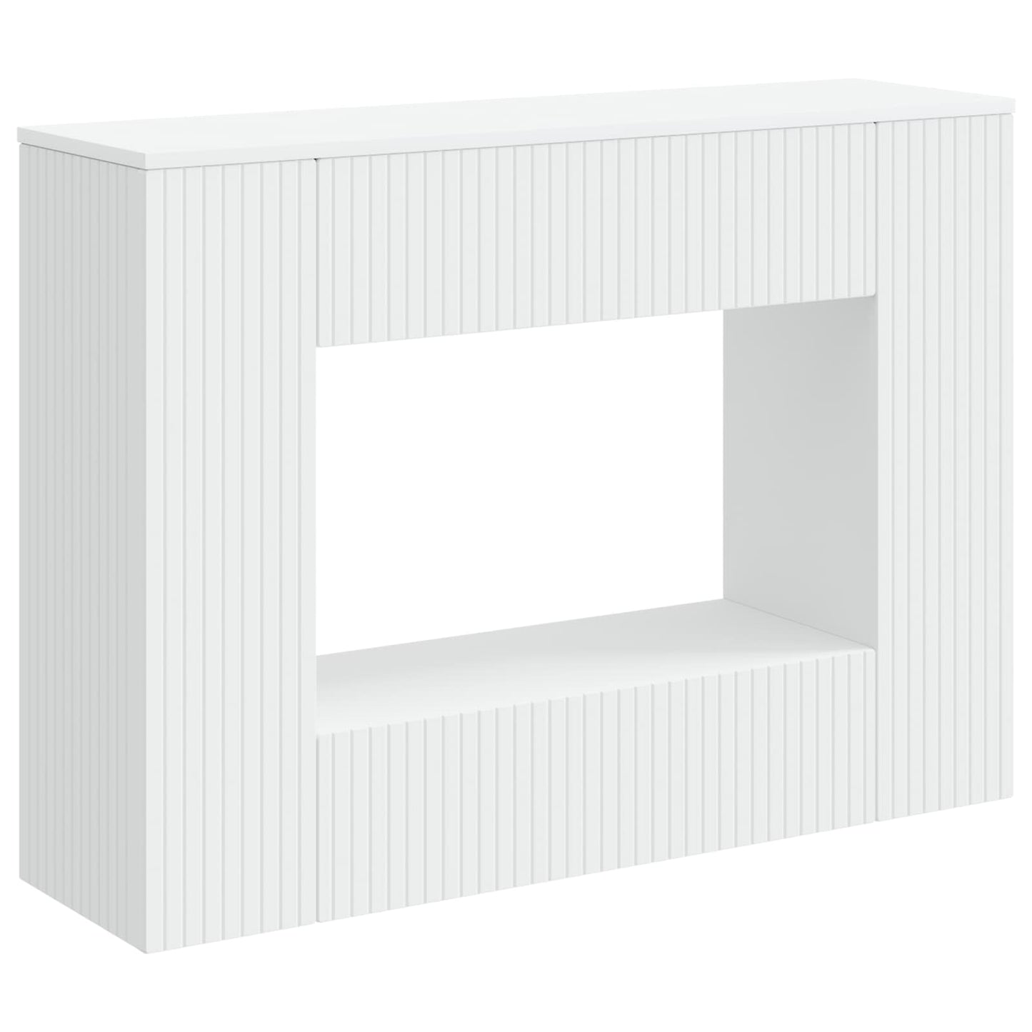 vidaXL Console Table Striped White 101 x 29 x 74 cm Engineered Wood