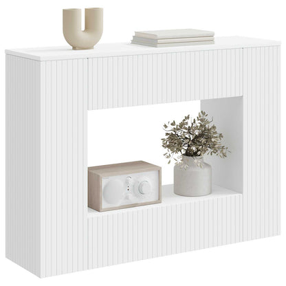 vidaXL Console Table Striped White 101 x 29 x 74 cm Engineered Wood