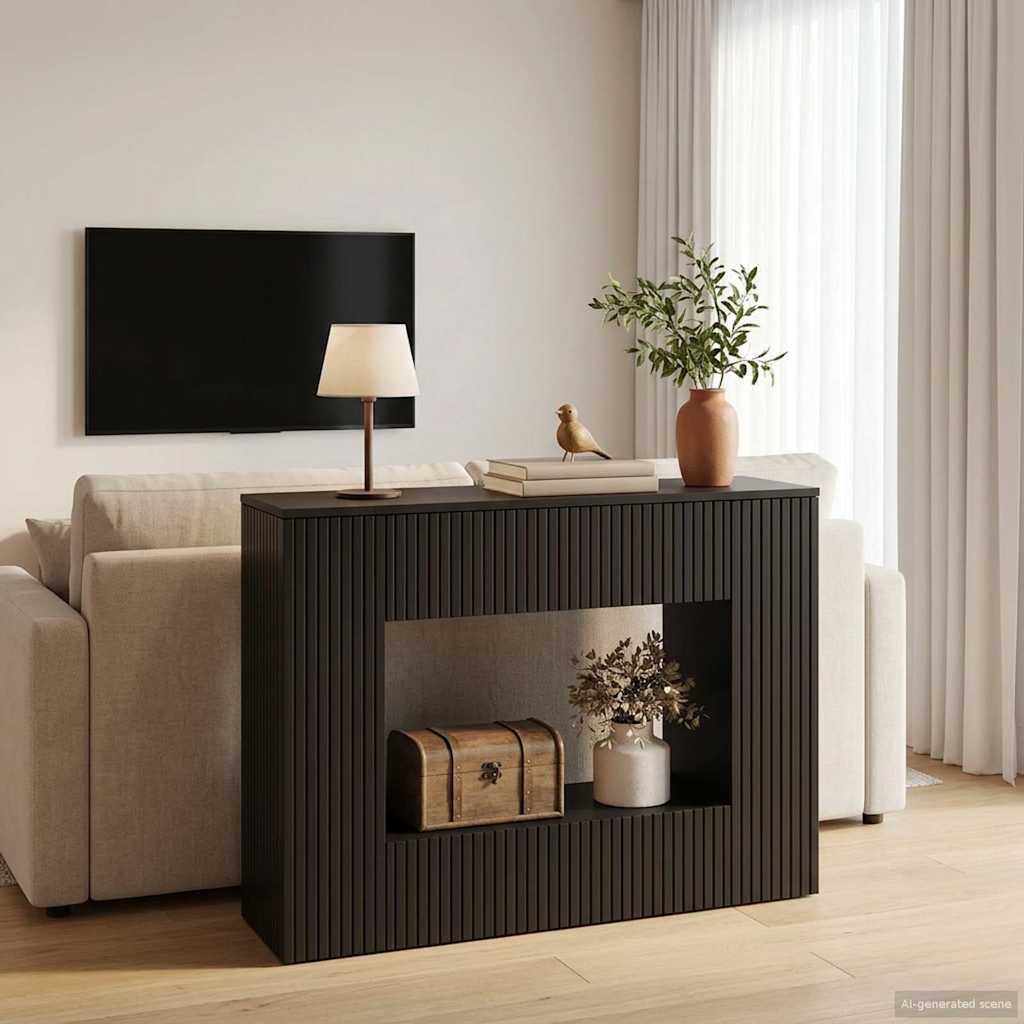 vidaXL Console Table Black 101 x 29 x 74 cm Engineered Wood