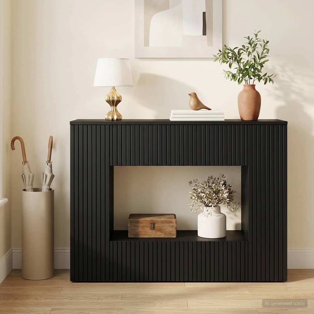 vidaXL Console Table Black 101 x 29 x 74 cm Engineered Wood