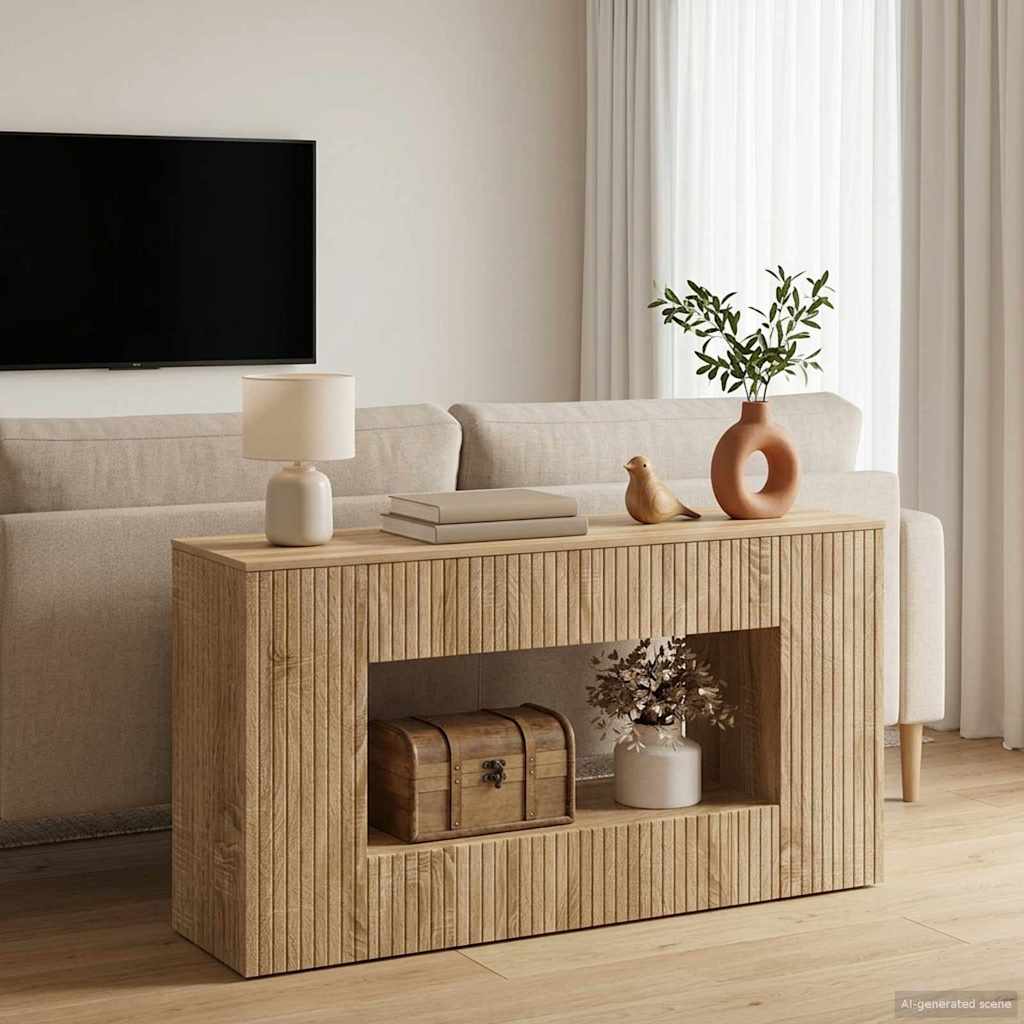 vidaXL Console Table Sonoma Oak 101 x 29 x 74 cm Engineered Wood