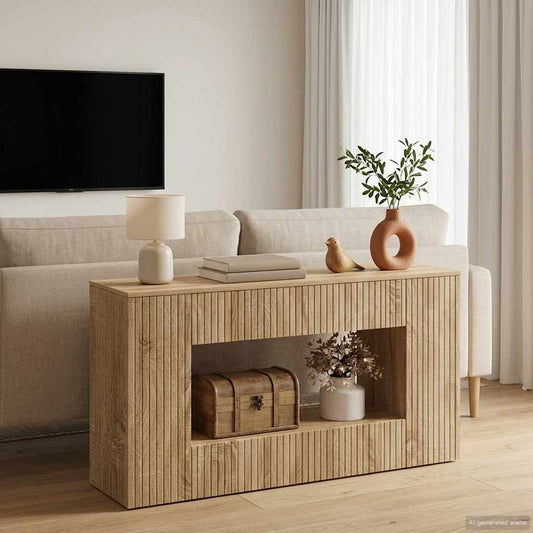 vidaXL Console Table Sonoma Oak 101 x 29 x 74 cm Engineered Wood