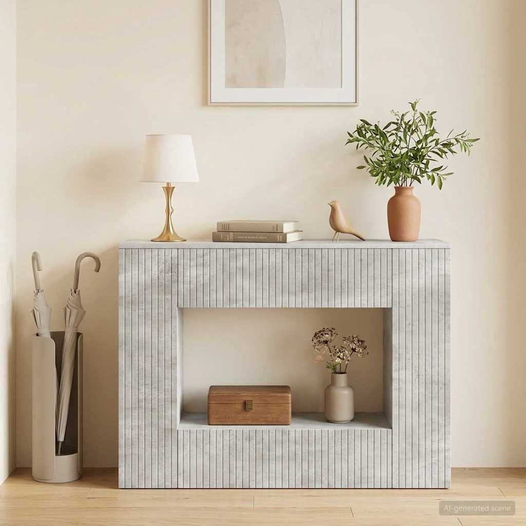 vidaXL Console Table Concrete Grey 101 x 29 x 74 cm Engineered Wood