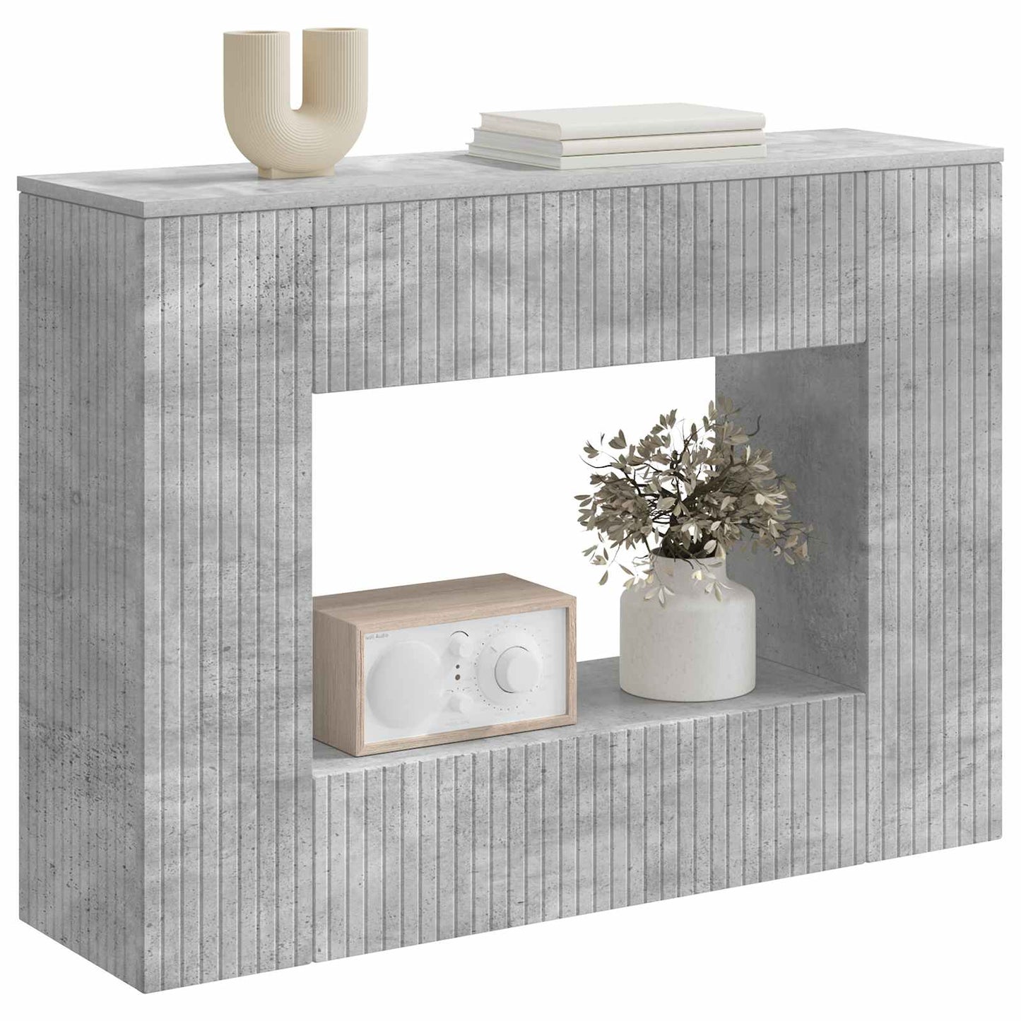 vidaXL Console Table Concrete Grey 101 x 29 x 74 cm Engineered Wood