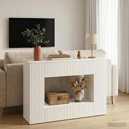vidaXL Console Table High Gloss White 101 x 29 x 74 cm Engineered Wood